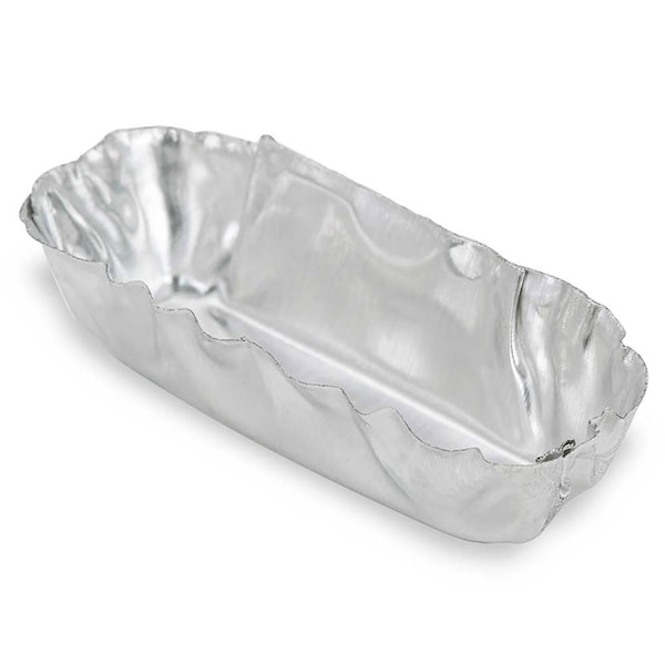 Globe Scientific Aluminum Micro Weighing Dish, 1.12ml, 25L x 7W x 7H mm, Rectangle, Crimped Walls, 100PK 8326 - main